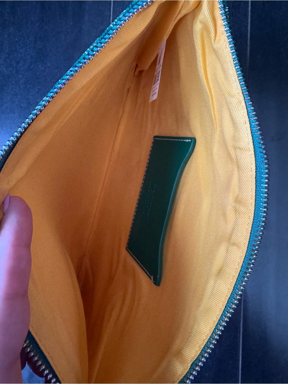 Inspired Green Chevron Patterned Canvas
Zip Pouch Clutch - Picture 8 of 9